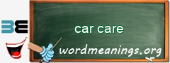 WordMeaning blackboard for car care
